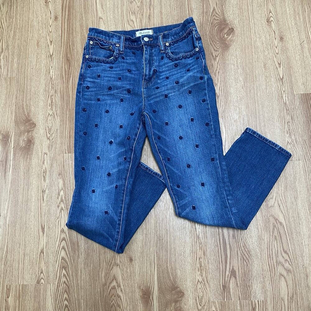 Womens Madewell Slim Floral Embroidery Beaded Edition Jean Size 26